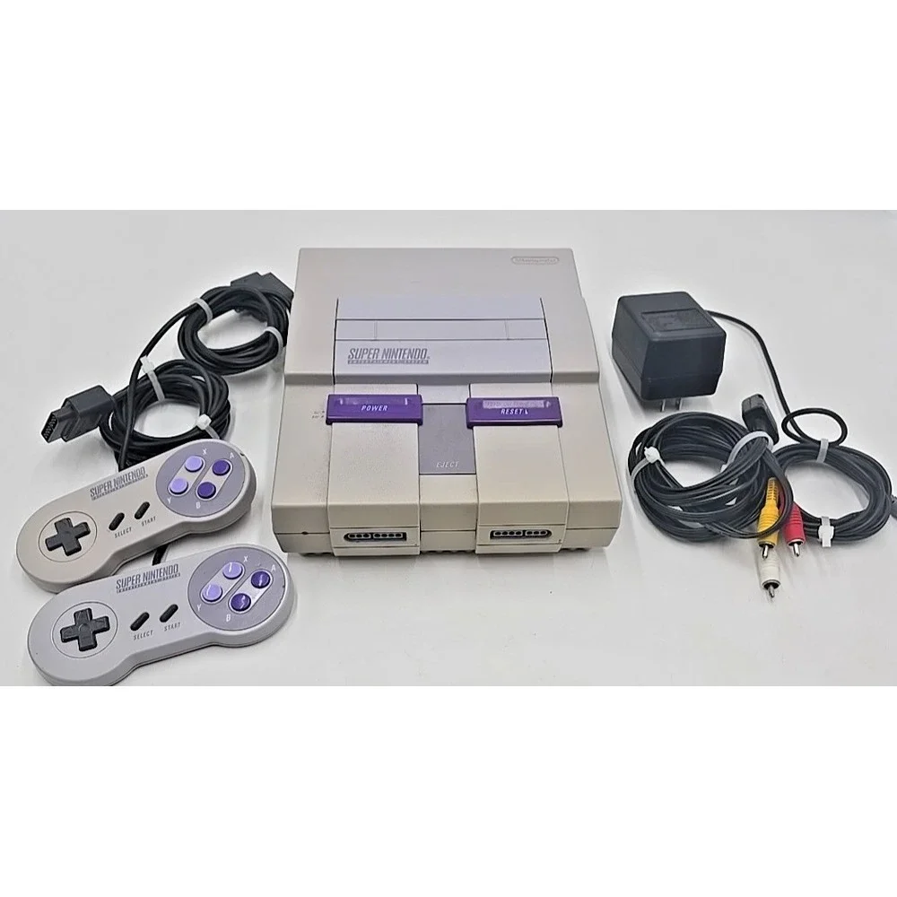 SNES Super Nintendo System Original Console Wired Retro Controllers‎ 90's TESTED